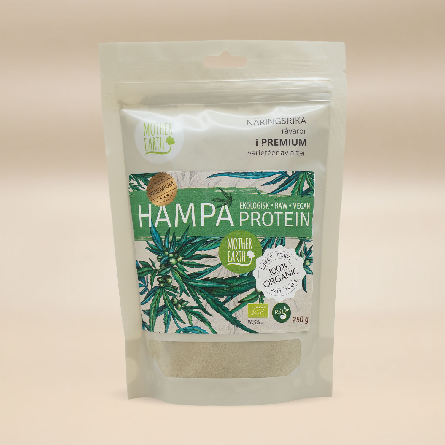 Mother Earth Hampaproteinpulver 50% RAW&EKO 250g