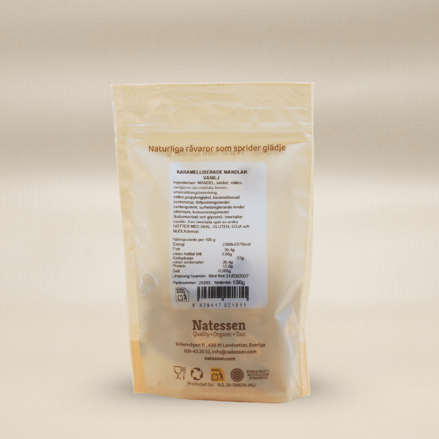 Nötbolaget Karamelliserad Mandel Vanilj 100g - Bild 2