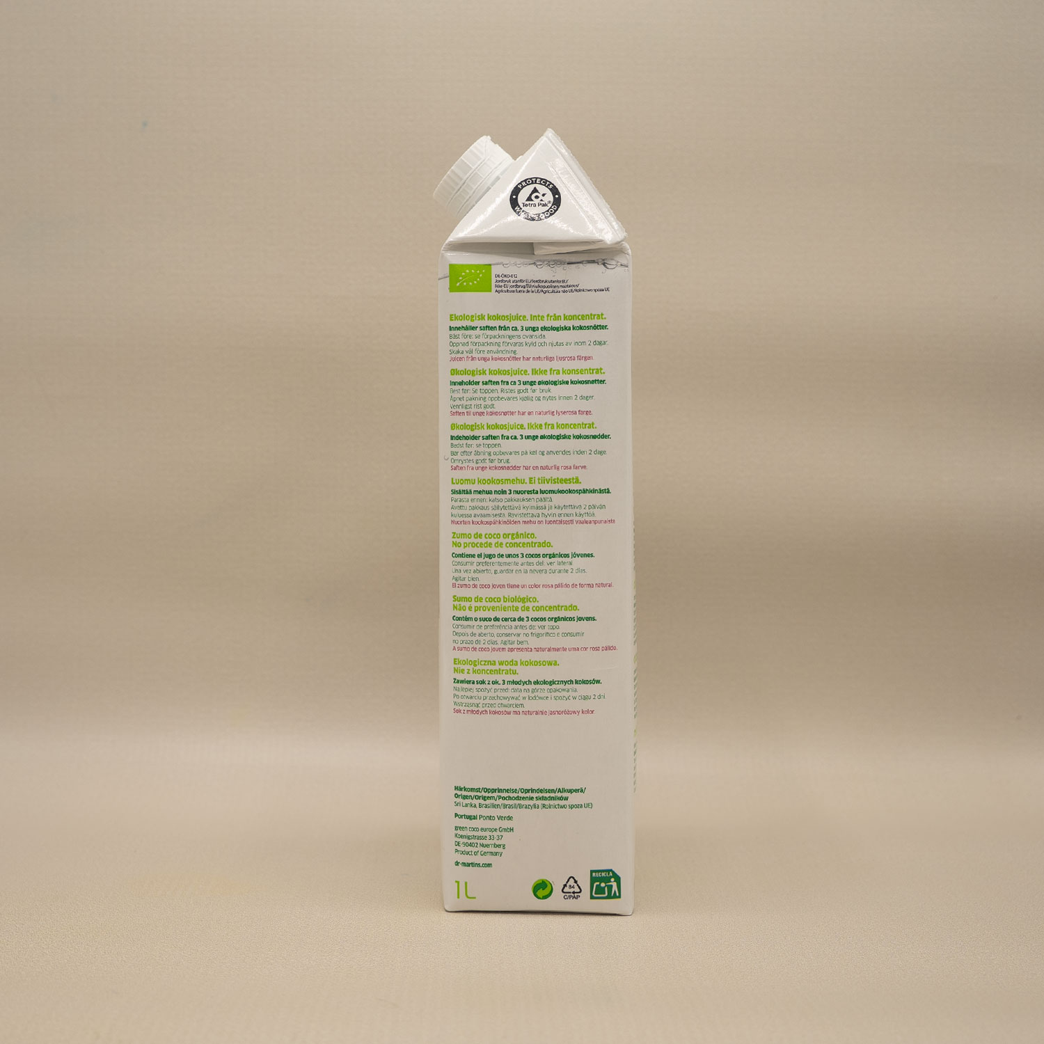 Dr Antonio Martins Kokosjuice EKO 1L - Bild 3