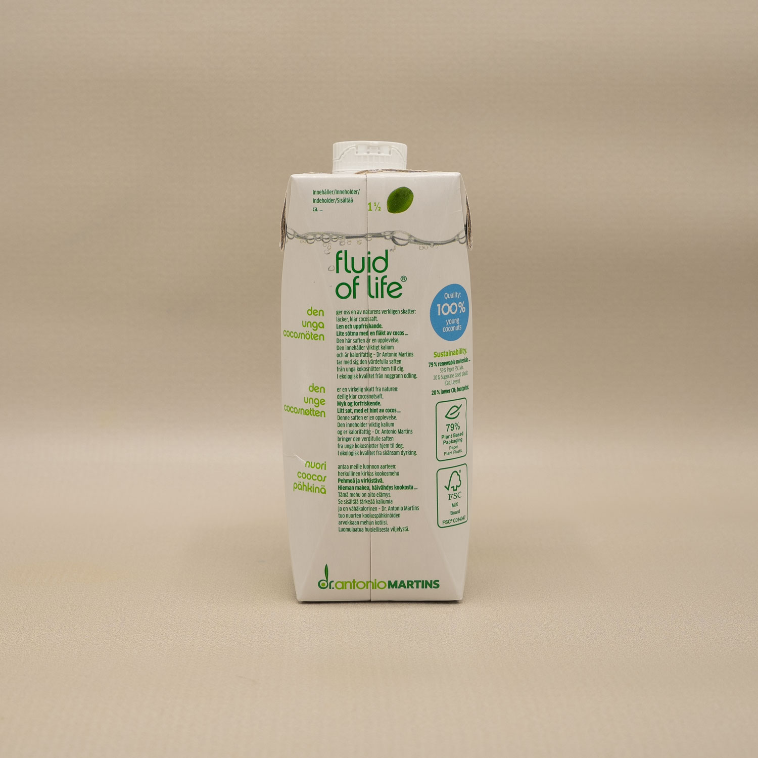 Dr Antonio Martins Kokosjuice EKO 500ml - Bild 2