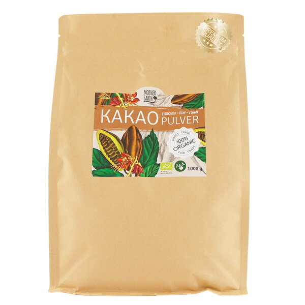 Mother Earth Premium Kakaopulver Pangoa RAW&EKO 1000g