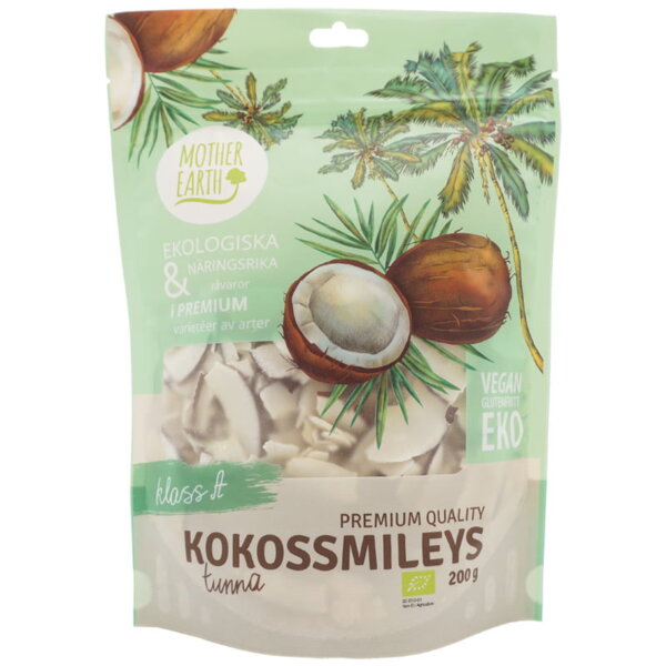 Mother Earth Premium Kokossmileys Torkade Tunna EKO 200g