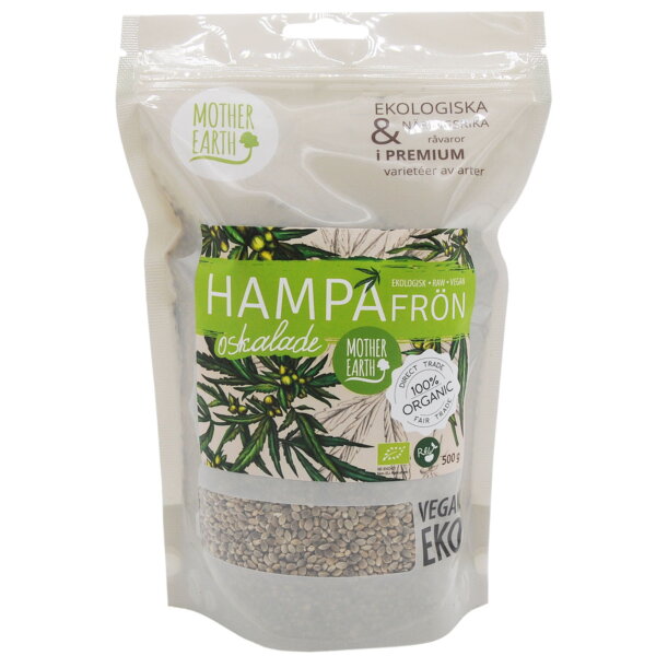 Hampafrön oskalade raw & eko 500g