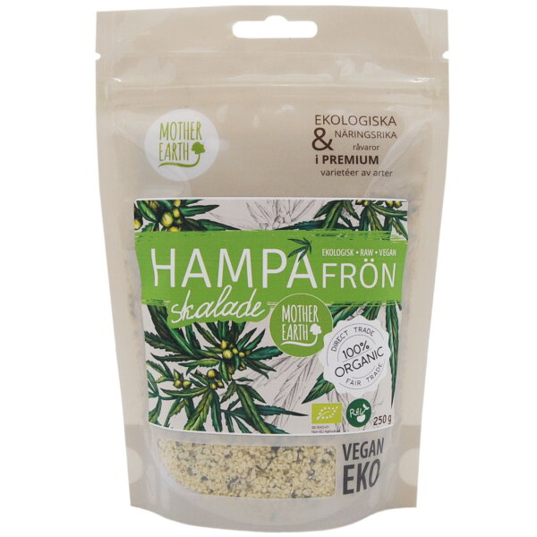 Hampafrön skalade raw & eko 250g